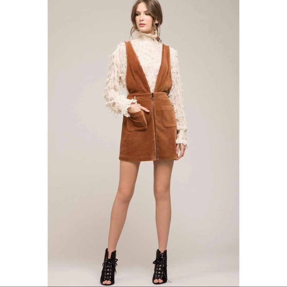 Moon River Overall Corduroy Dress